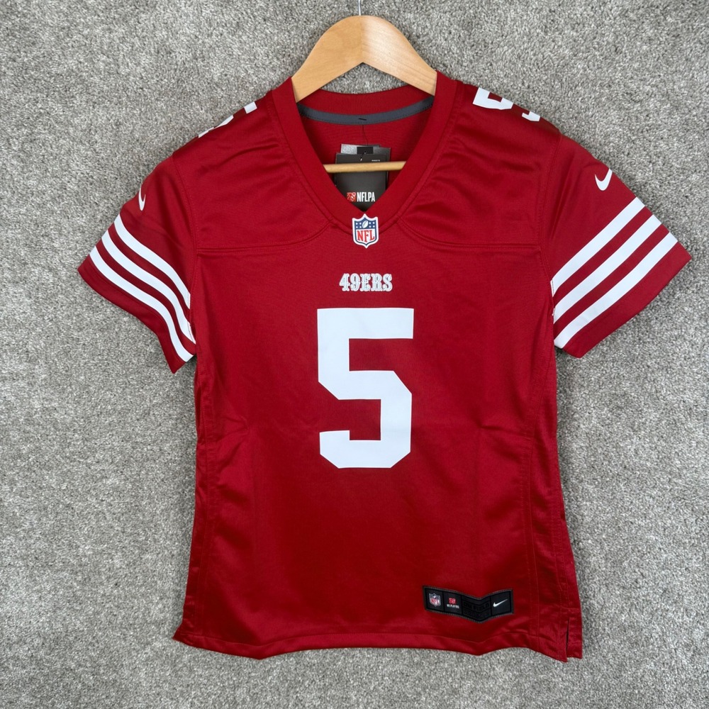 Nike San Francisco 49ers Trey Lance 5 Jersey Womens Medium Red 67NW-SAGH NEW - Picture 2 of 8